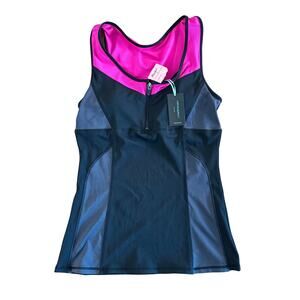 NWT Cynthia Rowley | Athletic Shelf Bra Tank Top Pink Gray Black| Women’s Size S